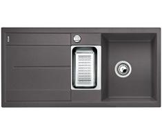 BLANCO METRA 6 S Lavabo sobre-encimera Rectangular Acero inoxidable - Fregadero (Lavabo sobre-encimera, Rectangular, Acero inoxidable, Gris, 2 senos, Rectangular)