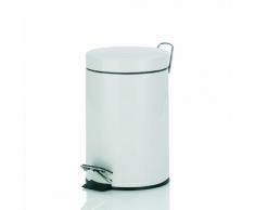 Kela 21766 Alaska - Papelera con pedal y cierre silencioso para baño (3 L), color blanco