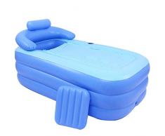 Sauna Plegable BañEra Inflable Hogar Cubo De BañO De Cubo Multiuso Fondo Acolchado Acolchado Respaldo TamañO 160 * 84 * 64Cm (Azul Cielo)