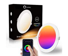 Lumary Led Empotrable Techo 6W 480LM, Downlight LED WiFi Inteligente RGBW Regulable 2700K-6000K, 225MM Foco Empotrable Led Techo se controla por APP, Funciona con Alexa,Google Home