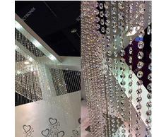 ICTRONIX 30m/Rollo Gránulos de Acrílico del Diamante de la Guirnalda del Cristal Rebordean los Granos Chandlier de la Secuencia, para la fiesta Boda Decoración Colgante del Hogar de la Gota de la Cortina del Filamento(Colored)