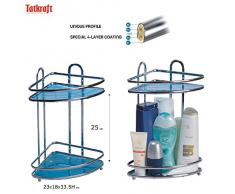 Tatkraft Kaiser Mini Estante de Esquina Ducha Baño 2 Niveles Compacto Acero Inox Cromado 23X18X33.5cm