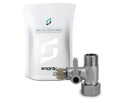 smardy Grifo de Cierre Válvula de Cierre Adaptador Pieza en T 3/8 x 3/8 x 1/4 para Conectar 2 Aparatos
