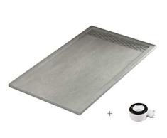 Plato ducha resina antideslizante textura pizarra Lane Bricodomo 70x120 Gris