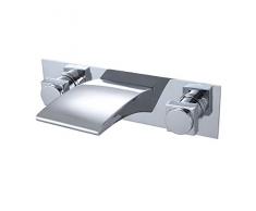 UHM Lujo Cuenca cascada de pared bañera grifo mezclador Lavabo Grifo de latón