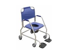 Silla de Ducha de Aluminio con Inodoro y Ruedas