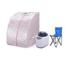 Wefun sauna de vapor portátil,1200W Inicio sauna con silla y control remoto (plata)