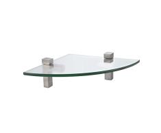 KES Rinconera Para Baño Lavabo Vidrio Templado Estante Montaje en Pared Cepillado, BGS3101-2