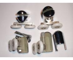 Juego de 4 cromado para mampara de ducha de 2 soportes para cañas de pescar superior e inferior 2 AM04-4