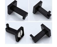 Tutoy Matt Negro Cuadrado Toalla Rack Rail Rollo De Papel Higiénico Cepillo Titular Albornoz Gancho Baño