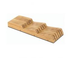 Arcos Tacos, Taco Cajonera Organizador cuchillos ARCOS para cajón de hasta 25 cm, Hecho de Bambú, Tamaño 39x432x139 mm, Color Marrón