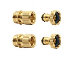 CT Manguera de jardín Conexión rápida Manguera de jardín expansible Macho A Hembra Adaptadores Conector para Grifo y Spray (2SETS)