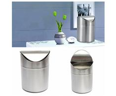 Tutoy 1,5 L De Acero Inoxidable Swing Tapa Papelera Can Home Baño Reciclaje De Contenedores De Basura