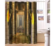 zxcyl Cortina De Ducha Antiguo Corredor Filatelia Templo Lago Nasser Egipto Cortinas De Baño Tela para Bañera Decoración para El Hogar 180 * 200 cm