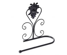 Accesorios de baño retro Latón macizo Acabado de latón antiguo Soporte para papel higiénico Accesorios de lavamanos (negro)