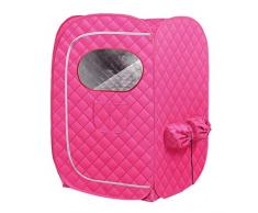 Hogar Sauna Plegable Caja de Vapor Máquina de fumigación portátil Barril Detox Adelgazamiento SPA Doble 1000W 9 Modos 95 min, Bolsa de Almacenamiento, Control Remoto, Ventana Visible
