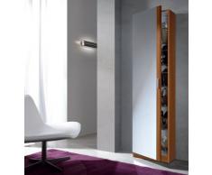 Habitdesign 007866C - Armario zapatero con espejo, color Castaño, medidas: 180 x 50 x 20 cm de fondo