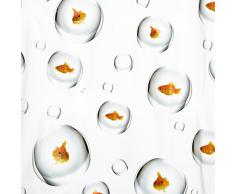 InterDesign - Bubble Fish - Cortina para Ducha, 180 x 200 cm, Naranja