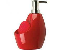 Umbra 330750-505 Joey - Dispensador de jabón líquido con compartimento para esponja (740 ml), color rojo