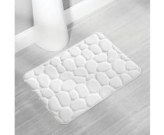 InterDesign Basic Tapete de baño, alfombra antideslizante de poliéster para la bañera y la ducha, blanco