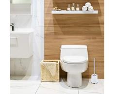 Relaxdays Escobilla de Baño con Cepillo Intercambiable, Polipropileno, Blanco, 37 cm