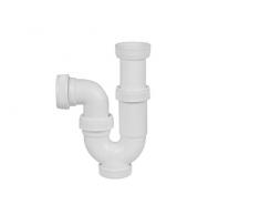 Aqualy BO-43450 Sifón curvado para lavabo y cocina, sin válvula