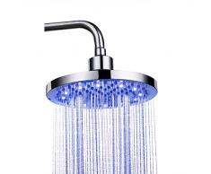 Alcachofa Ducha LED, Cabezal de Ducha de Acero Inoxidable Universal Alcachofa Ducha Lluvia 8 Pulgadas LED 3 Colores