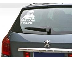 (15x11 cm) Adhesivo Vinilo Coche Bebé a Bordo, Infantil con Gafas de Sol en Película Resaca Estilo Ventana Extraíble Pegatina Mural DIY