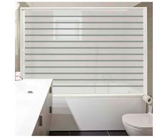 Roll System Mampara Bañera Enrollable. Extensible 150-220 cm Ancho. Puerta Blanca. Aluminio Blanco. Ecológica. Autolimpiable. Marca CE.