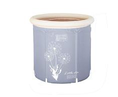 ZR Bañera portátil, tina de baño japonesa que empapa para la parada de ducha, tamaño adulto plástico flexible inflable plegable (Color : Gris)