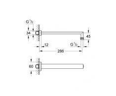 Grohe Rainshower - Brazo de ducha (286 mm) Ref. 27709000