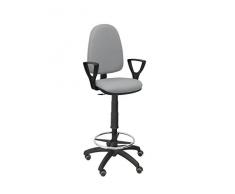 Piqueras y Crespo Taburete Ayna Bali Gris Claro Brazos fijos Ruedas de parquet, Talla Unica