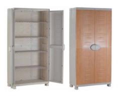 PLASTIKEN - Armario Resina Jardin Alto Lejas Metalicas Ken 90 Cmts