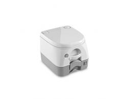 Dometic 972 - Inodoro portátil con descarga de agua a presión 360º, 9,8 litros de capacidad del tanque de aguas negras, color blanco/gris