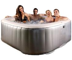 Miweba MSpa - Jacuzzi hinchable exterior - 125 boquillas de masaje + 6 boquillas hidromasaje - 6 personas - Certificado TÜV GS - Elite Bliss E-BL06 Edition