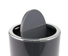 bremermann Papelera Savona con Tapa basculante, Cubo de Basura para baño, plástico, 5,5 litros (Gris)
