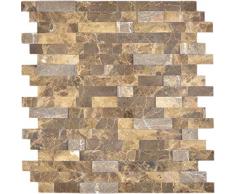 Esterilla autoadhesiva de mosaico de piedra natural para pared o cocina, revestimiento de azulejos, 10 unidades