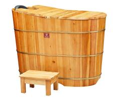 VIOY Abeto Bañera Baño Adulto Madera Bañera Sauna Baño Hotel Hogar,Color de Madera,XL