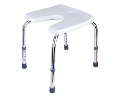 GAH-Alberts - Taburete (asiento en forma de U, plástico, 40 x 38 cm), color blanco