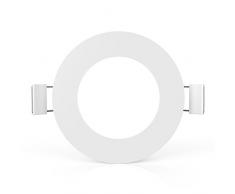 5 Downlight extraplano redondo LED 5W 550lm, luz blanco cálido 3000K, Ø85 mm instalación de profundidad 30mm, focos empotrables, no requiere transformador, color blanco