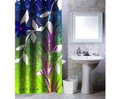 MSV Cortina de Ducha de poliÃ©ster 140794 de plÃ¡stico 70 x 78 x 0 x Langkawi Pulgada (180 0,1 x 200 cm) - Incluye 12 Anillas para Barra de Cortina