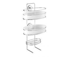 WENKO 20891100 Vacuum-Loc servicio para la ducha Milazzo - fijar sin taladrar, Acero, 26 x 58 x 18 cm, Cromo