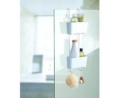 Tatay 4522101 Standard Duo Cesta organizadora de Ducha o baÃ±era con Dos baldas Apta para Todo Tipo de mamparas, Blanco, 20 x 13 x 59 cm