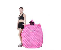 Gona Sauna portátil de Vapor - PVC Infrared Heater Sauna Box 1000W, Ajuste de Temperatura de 1 a 9 velocidades Control electrónico, con Control Remoto inalámbrico,Pink