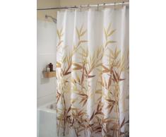 InterDesign Anzu Cortina de ducha | Cortina de baño lavable a máquina de 183 x 183 cm | Cortinas modernas con estampado floral para bañera o plato de ducha | Poliéster marrón