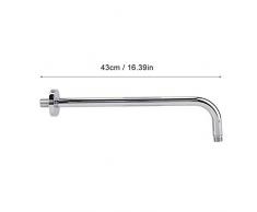 Brazo de la ducha del baño Extensión fija de la ducha de la pared Ducha de acero inoxidable extralarga Brazo del cabezal de lluvia Juego de bridas de repuesto con acabado cromado