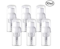 Alledominium, 6 botellas vacías de espuma para bomba, sin BPA, rellenables, de plástico transparente, dispensador de jabón de espuma para limpieza, viajes, embalaje de cosméticos