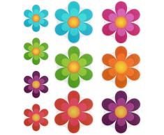 TOPBATHY 10 pcs Antideslizante Pegatinas baño Colorido de Flores Tiras de Adhesivo de Seguridad Autoadhesivas Etiquetas para Las Superficies de Suelo de Plato de Ducha de baño