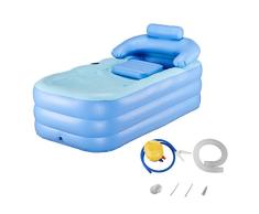 Sfeomi Bañera Hinchable Portátil 160cm Bañera Portátil de PVC para Adultos Bañera Portátil de PVC para SPA Baño en Casa o Jardín