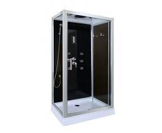 Cabina de ducha en negro DP-1401 (100 x 70 x 210 cm)